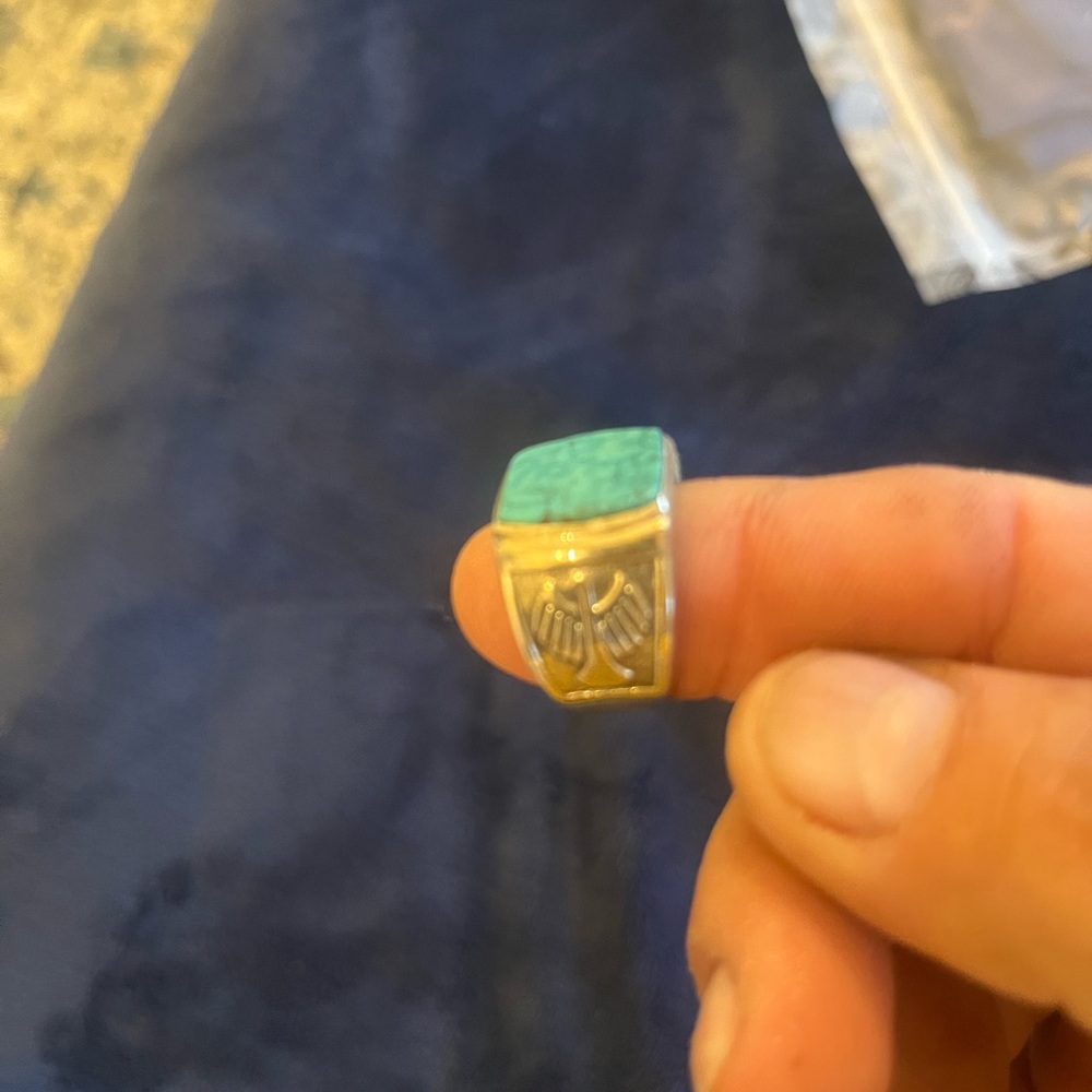 NEW .925 Sterling Silver Ring with Turquoise Stone size 9. Absolutely stunning! - Picture 3 of 6